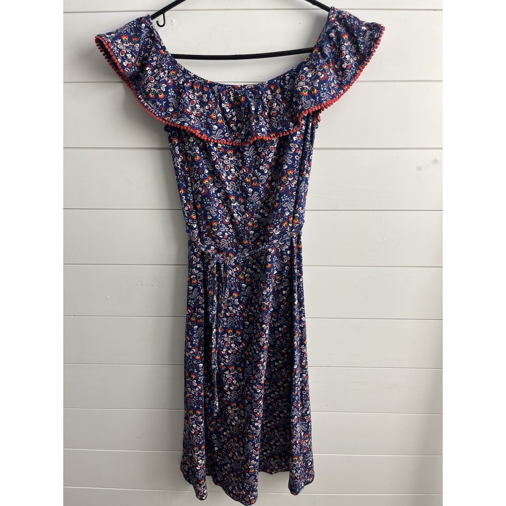 Boden Floral Dress Off The Shoulder Size 6 L Tie Back Summer Holiday‎ 0510